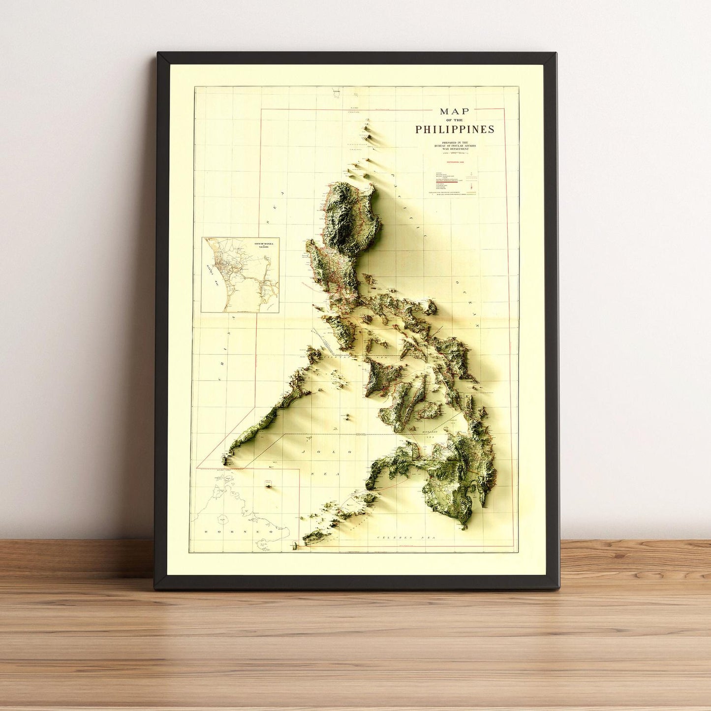 Image showing a vintage relief map of the Philippines