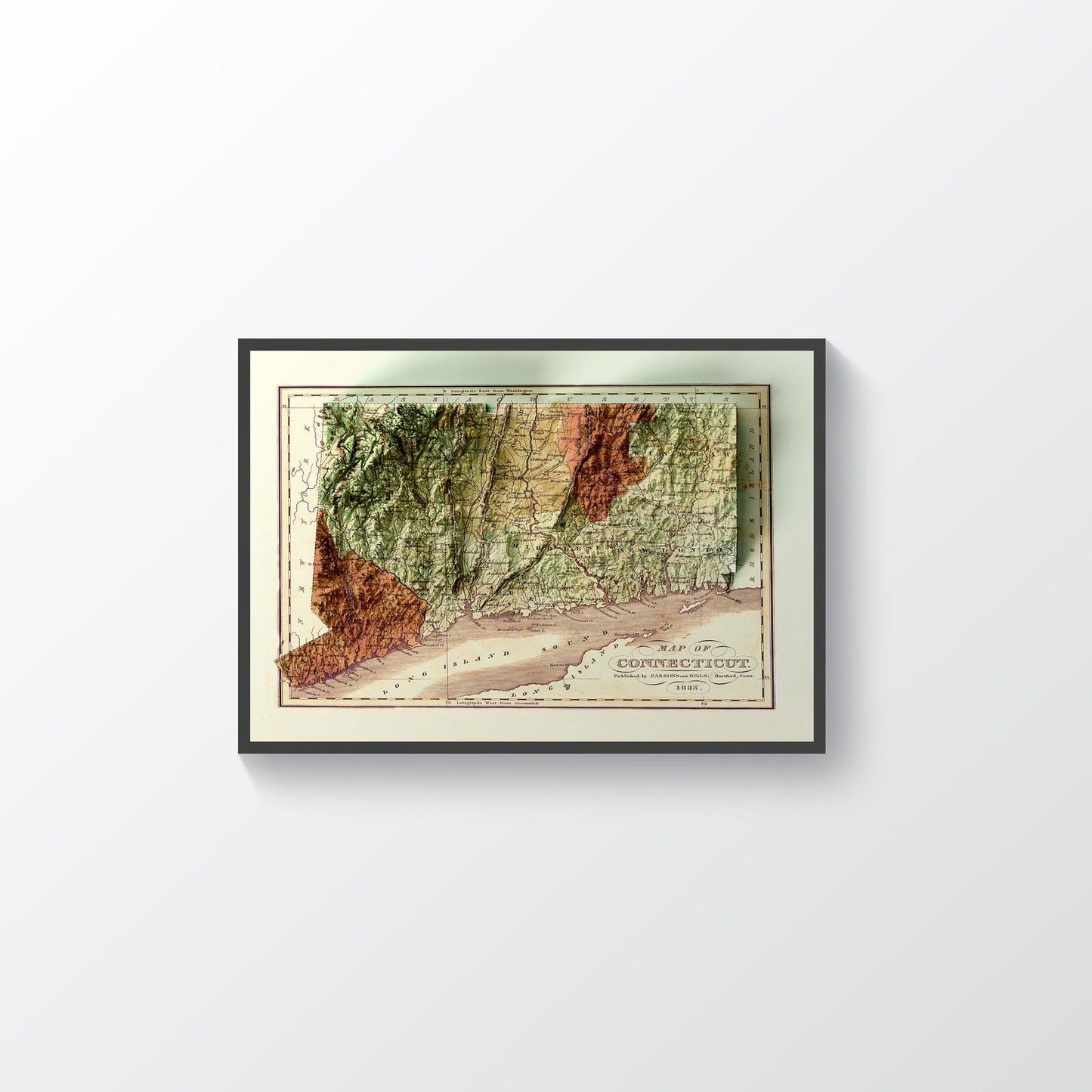 Image showing a vintage relief of Connecticut