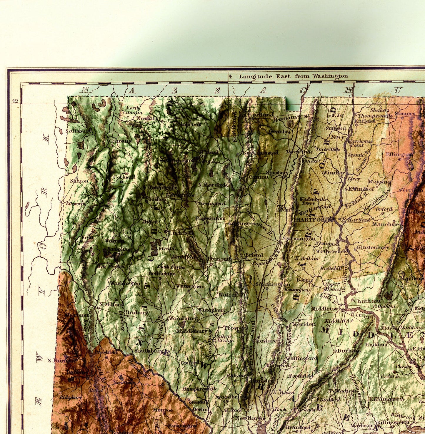 Image showing a vintage relief of Connecticut