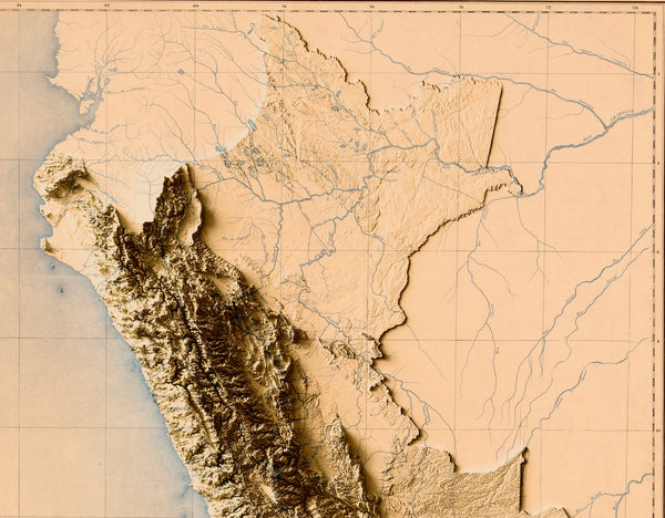 Image showing a vintage relief map of Peru