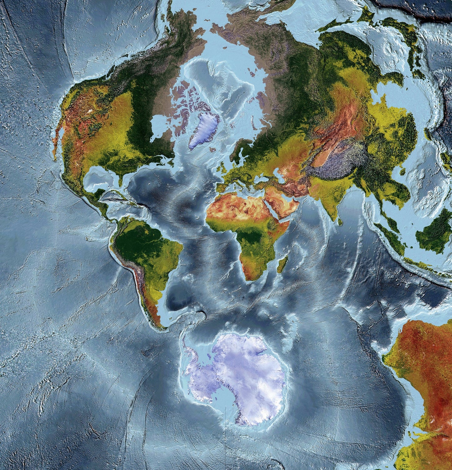 Image showing a vintage relief world map
