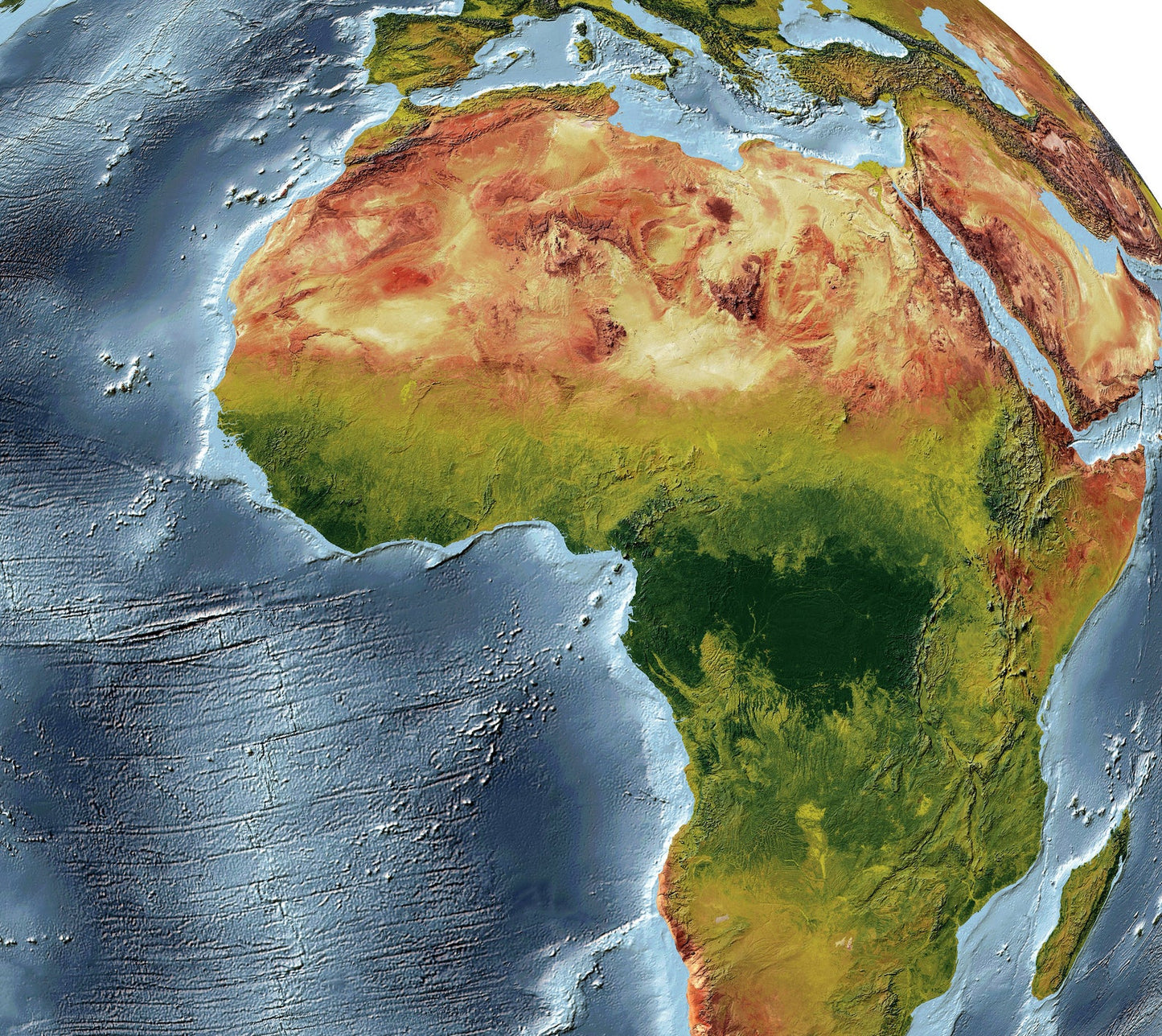 Image showing a vintage relief world map