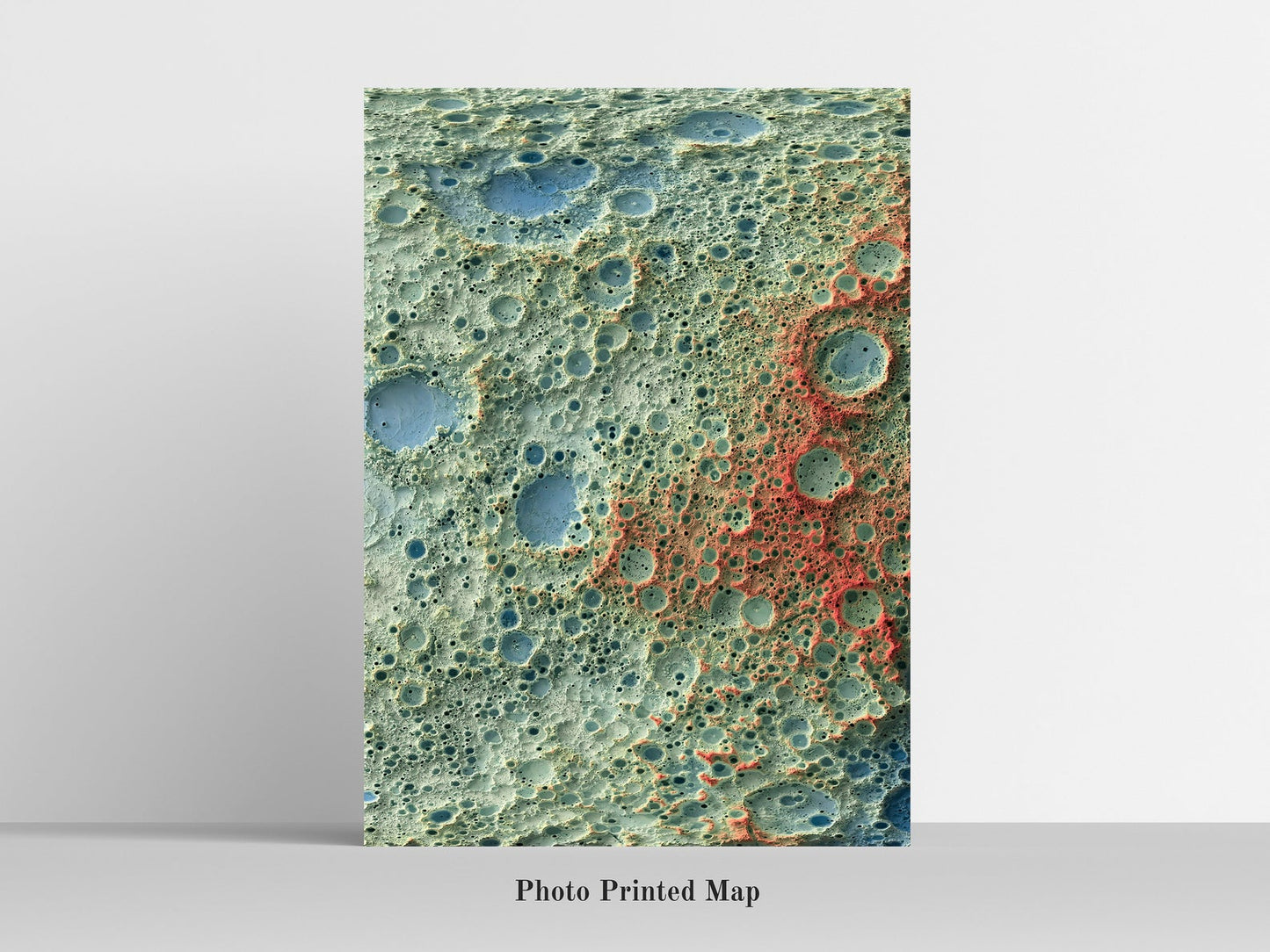 Moon Shaded relief map print, highlighting topography. Ideal for home decor and geography lovers