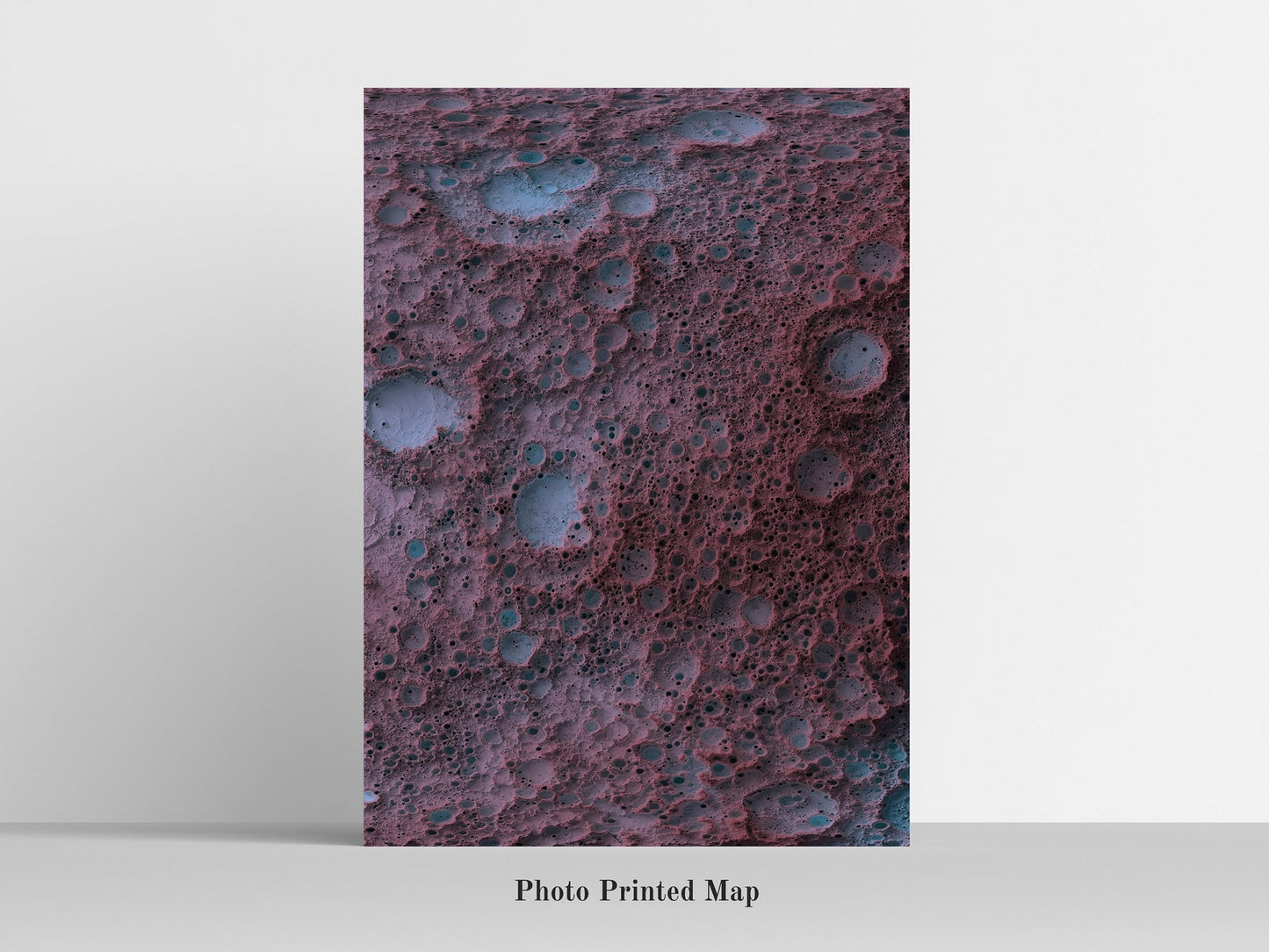 Moon Shaded relief map print, highlighting topography. Ideal for home decor and geography lovers