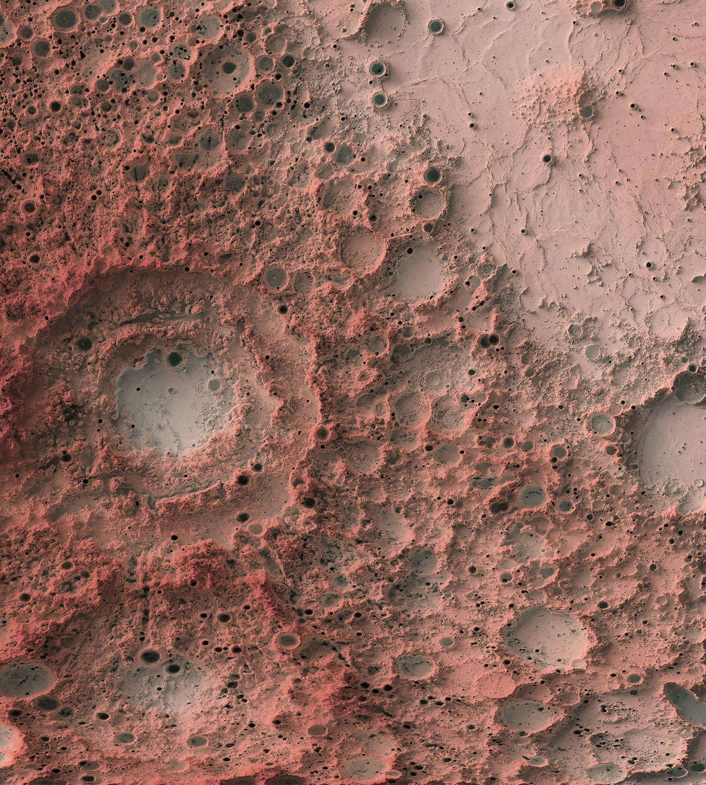 Detailed close-up of a Moon relief map, showcasing textured topography and geographic contours