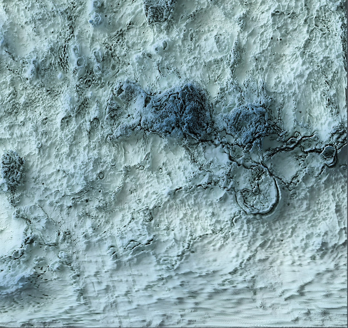 Detailed close-up of a Venus Planet relief map, showcasing textured topography and geographic contours