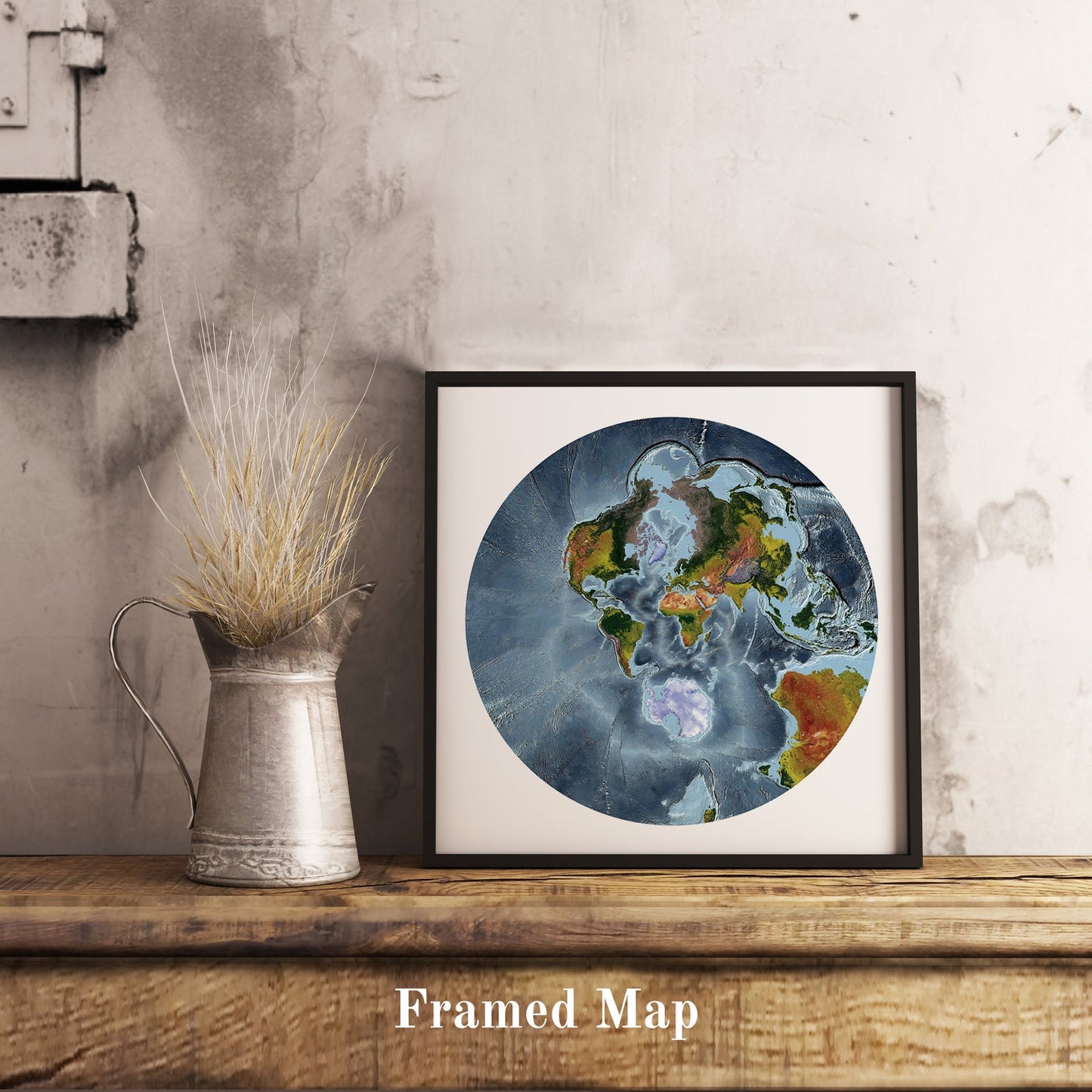 Image showing a vintage relief world map