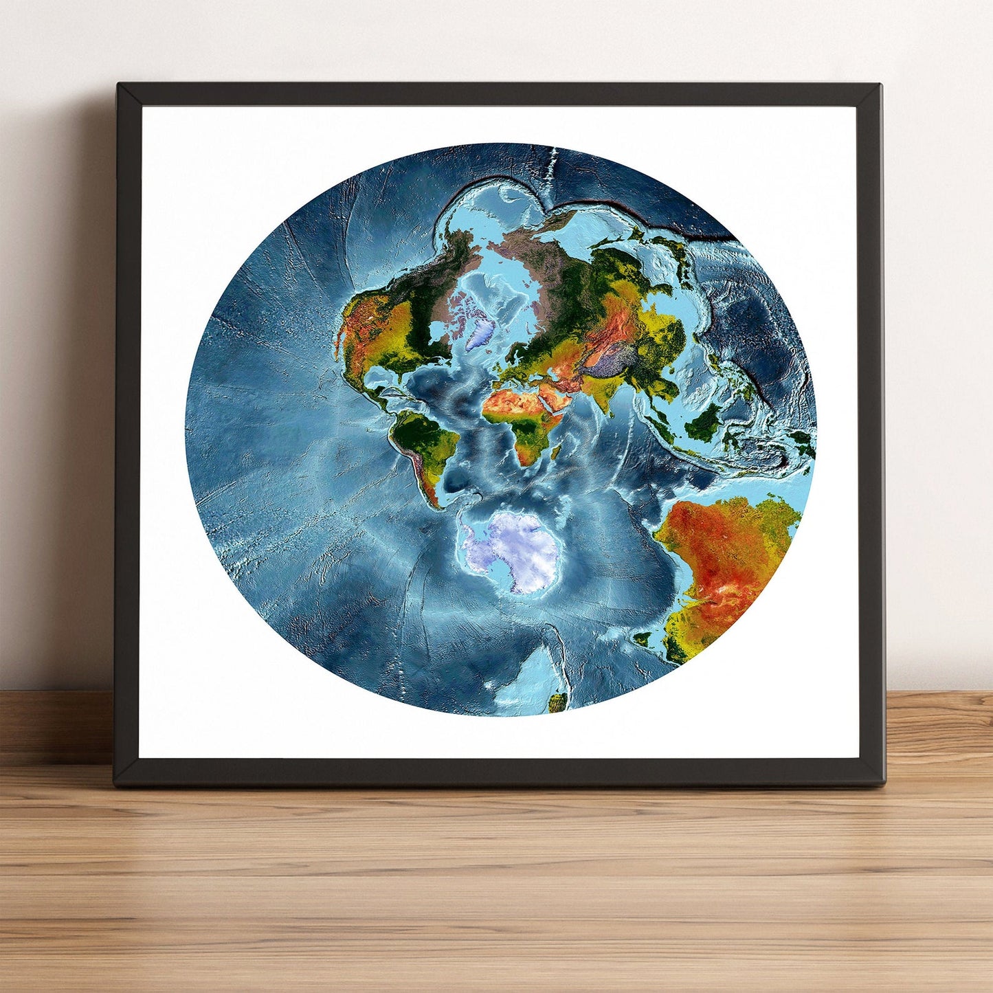 Image showing a vintage relief world map