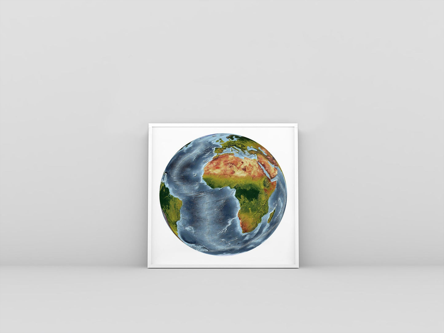 Image showing a vintage relief world map