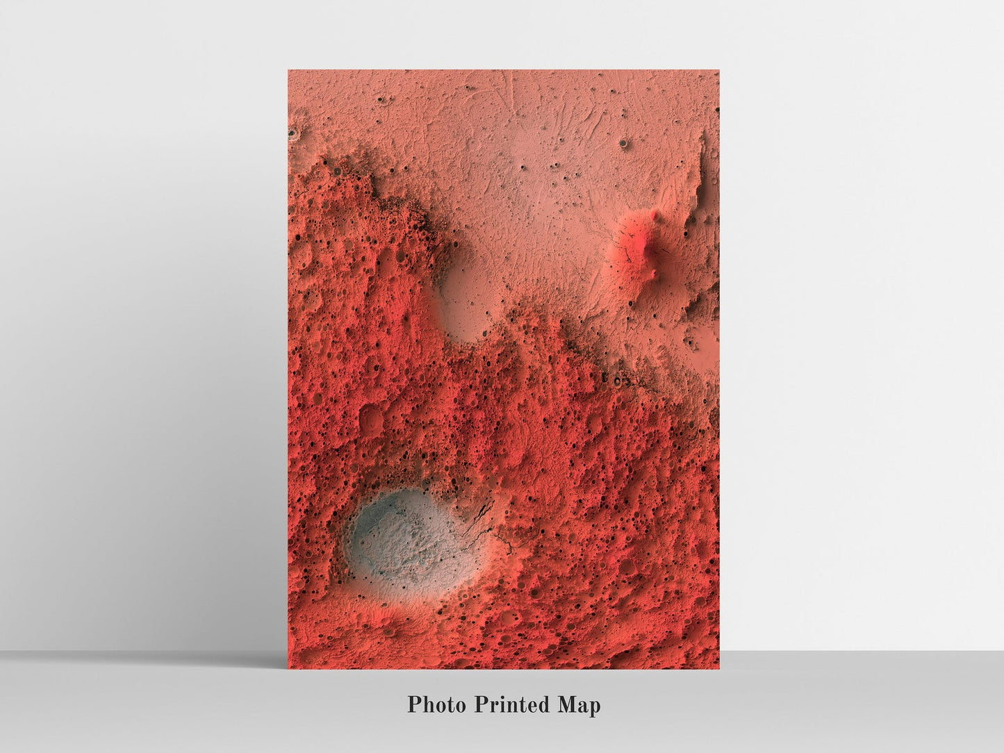 Mars Shaded relief map print, highlighting topography. Ideal for home decor and geography lovers