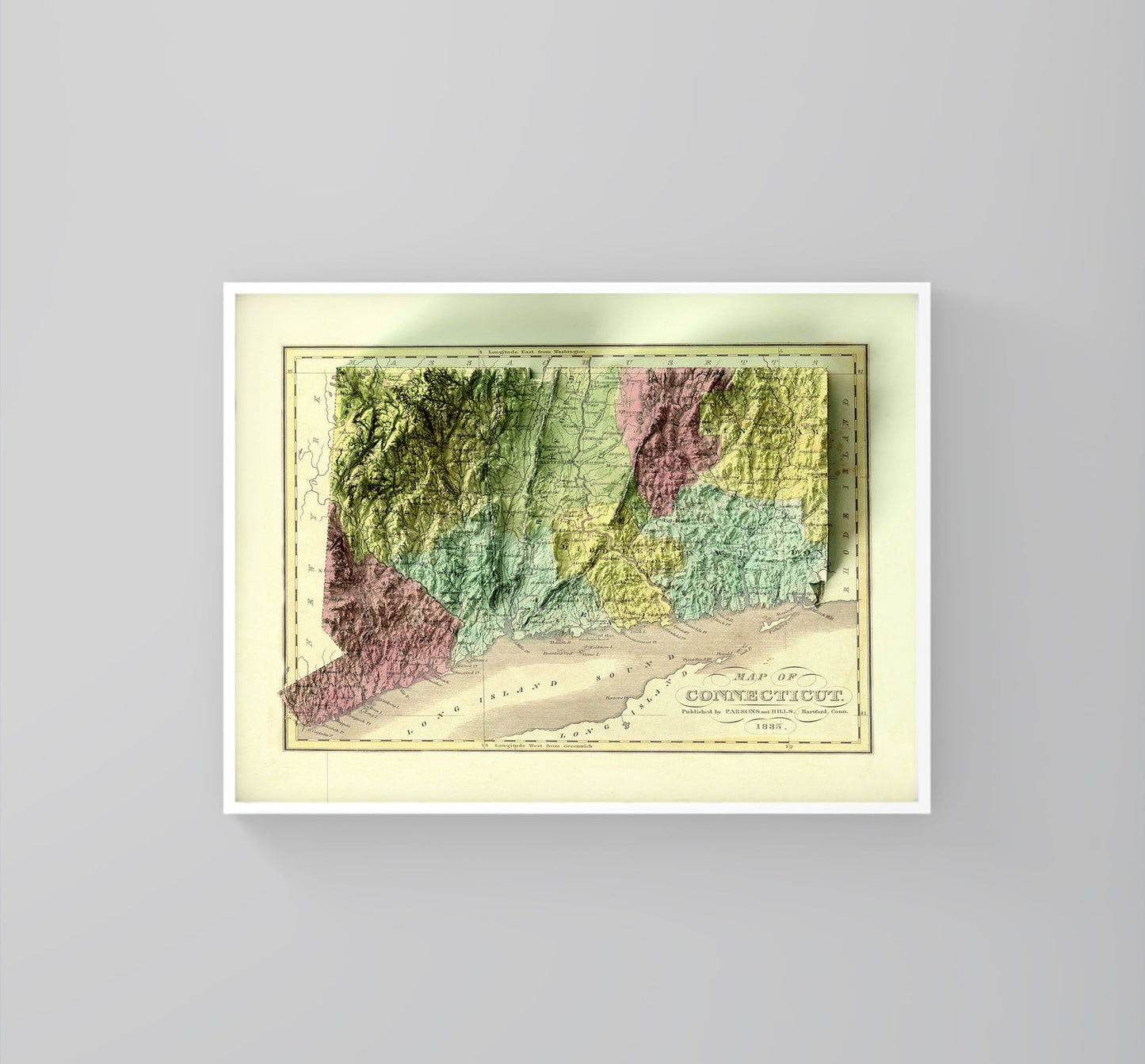 Image showing a vintage relief of Connecticut