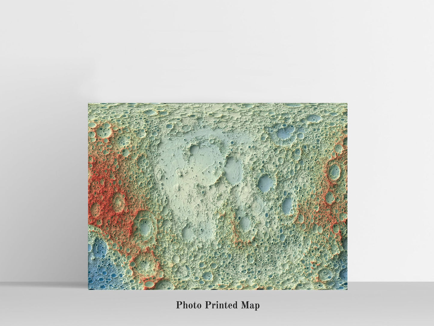 Moon Shaded relief map print, highlighting topography. Ideal for home decor and geography lovers