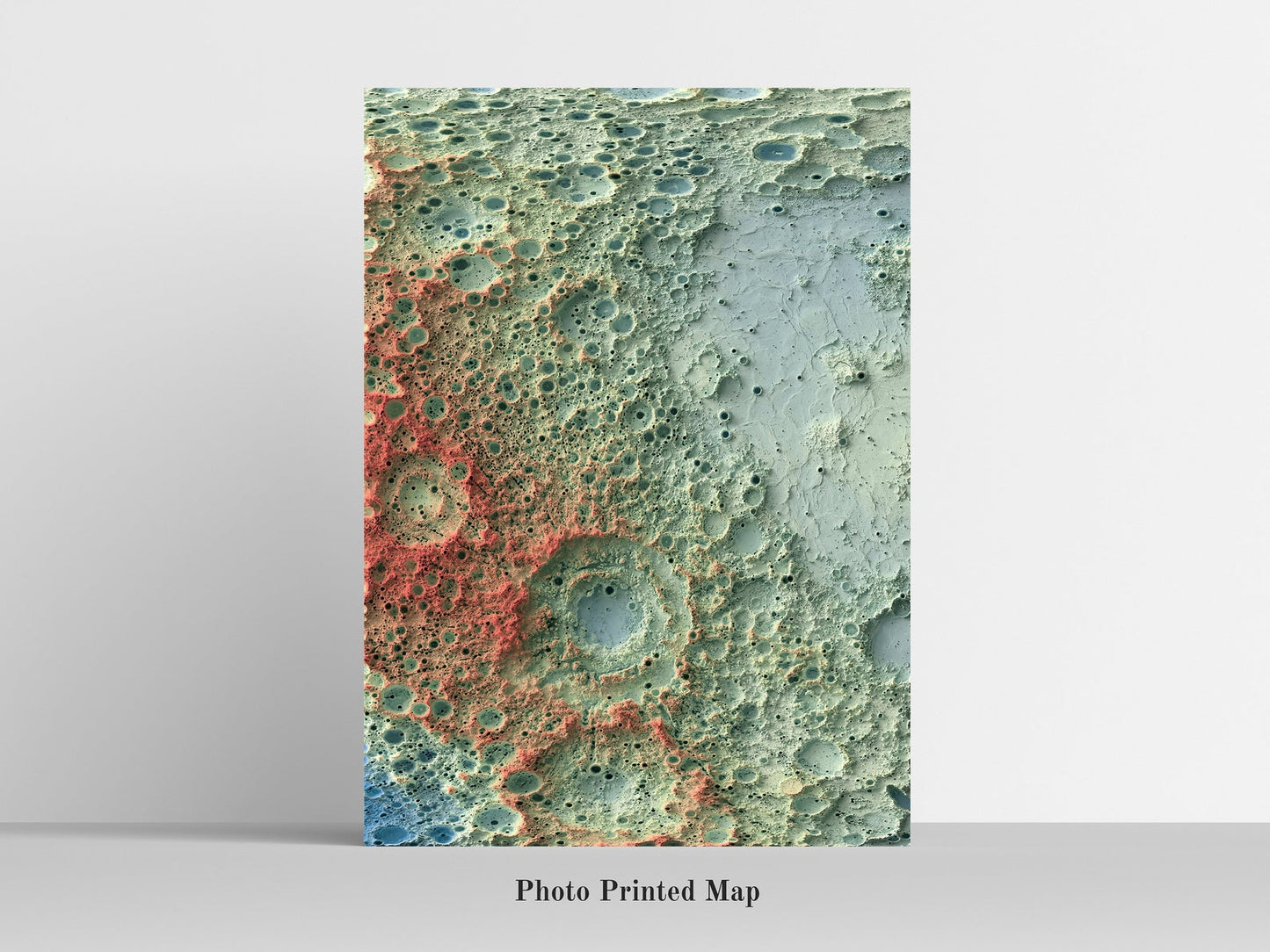 Moon Shaded relief map print, highlighting topography. Ideal for home decor and geography lovers