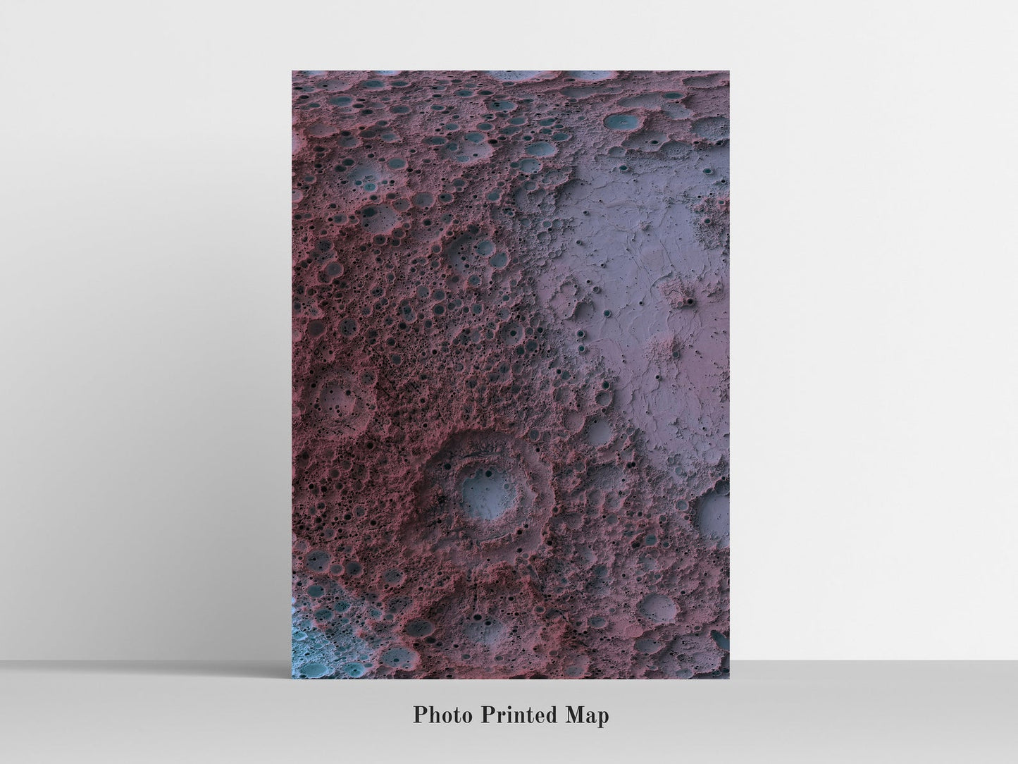 Moon Shaded relief map print, highlighting topography. Ideal for home decor and geography lovers