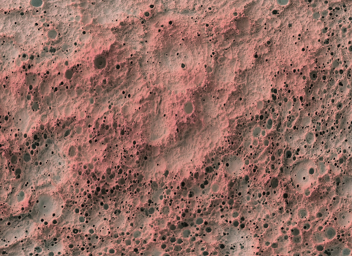 Detailed close-up of a Mercury relief map, showcasing textured topography and geographic contours