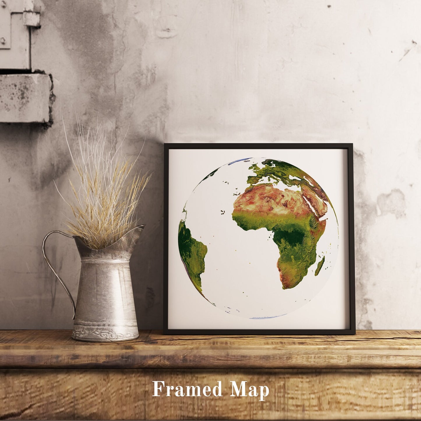 Image showing a vintage relief world map