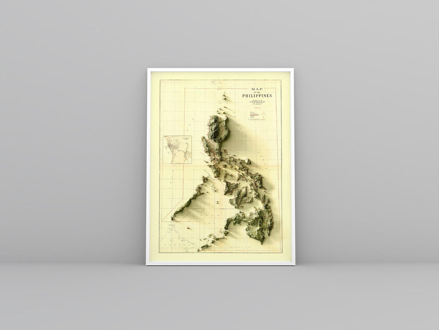 Image showing a vintage relief map of the Philippines