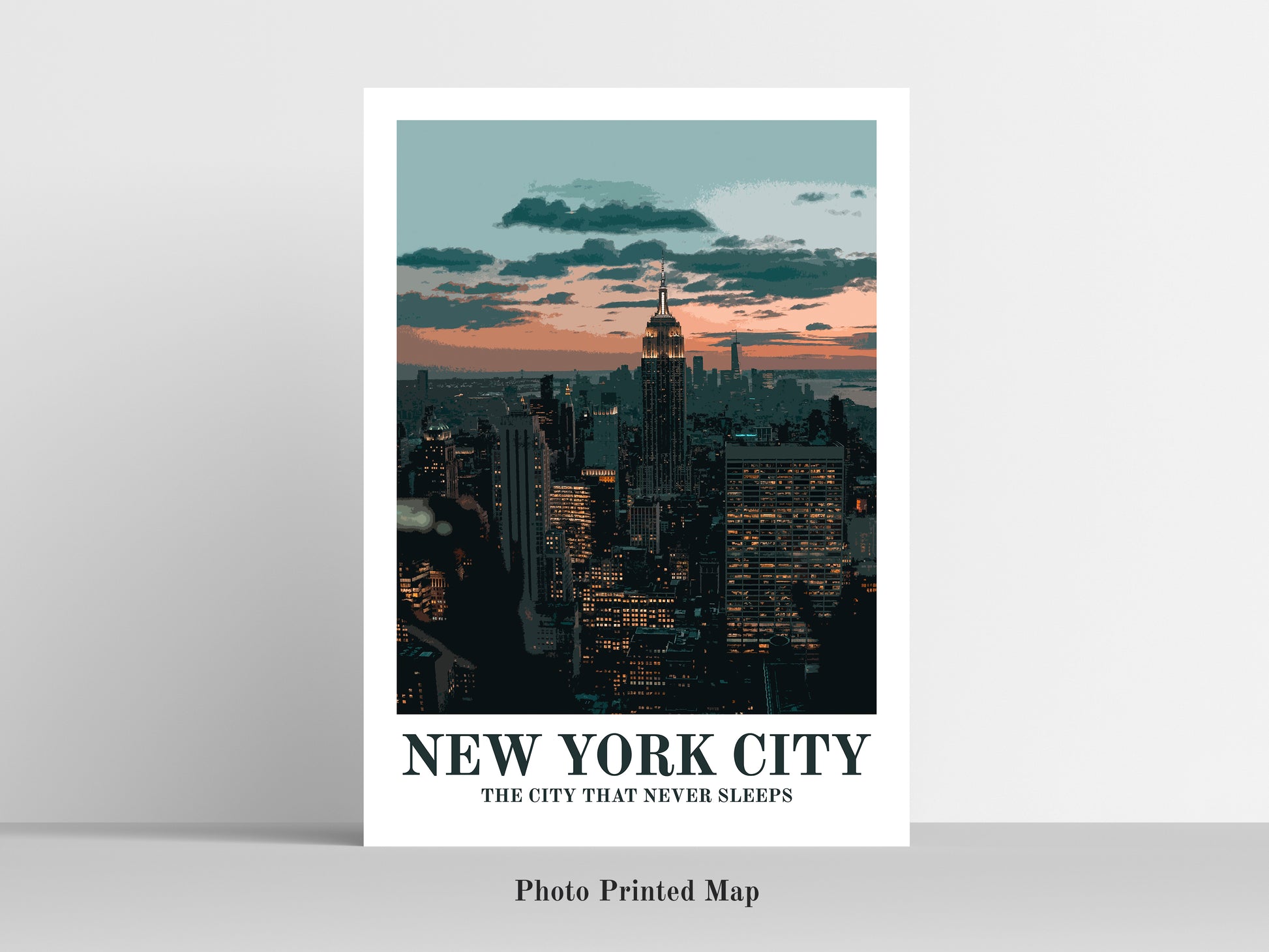 NYC vintage travel poster. Ideal for home decor and geography lovers