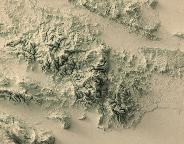 vintage shaded relief map of dominican republic