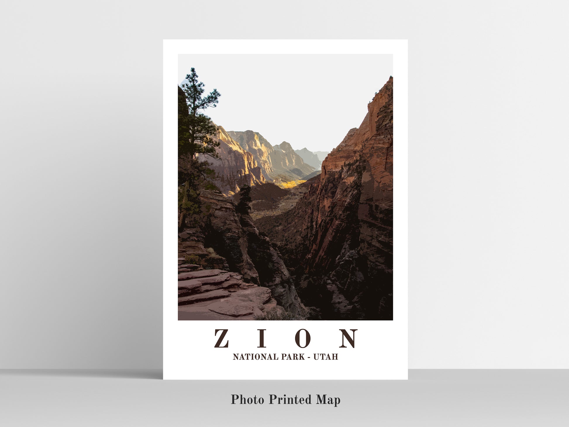 Zion National Park vintage travel poster. Ideal for home decor and geography lovers
