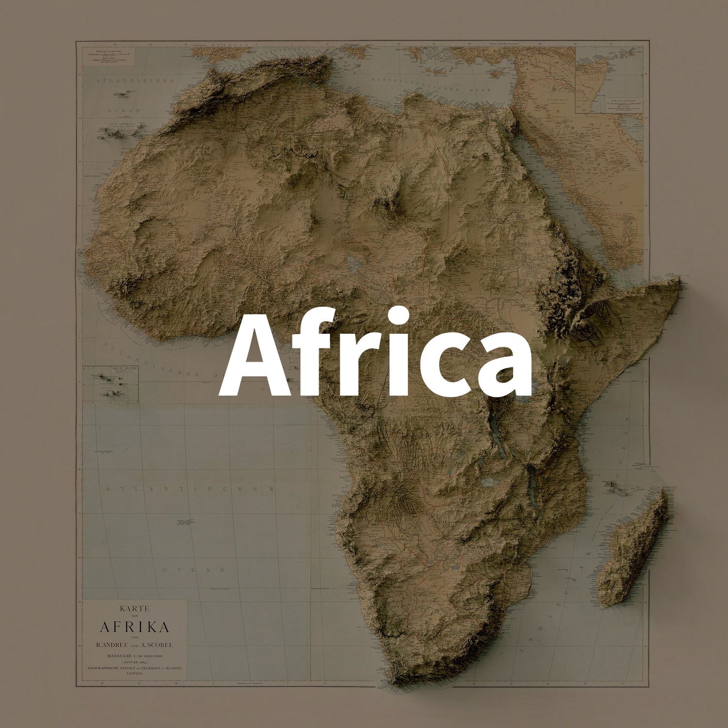 Image showing a vintage relief map of Africa