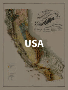 Image showing a vintage relief map of California, USA
