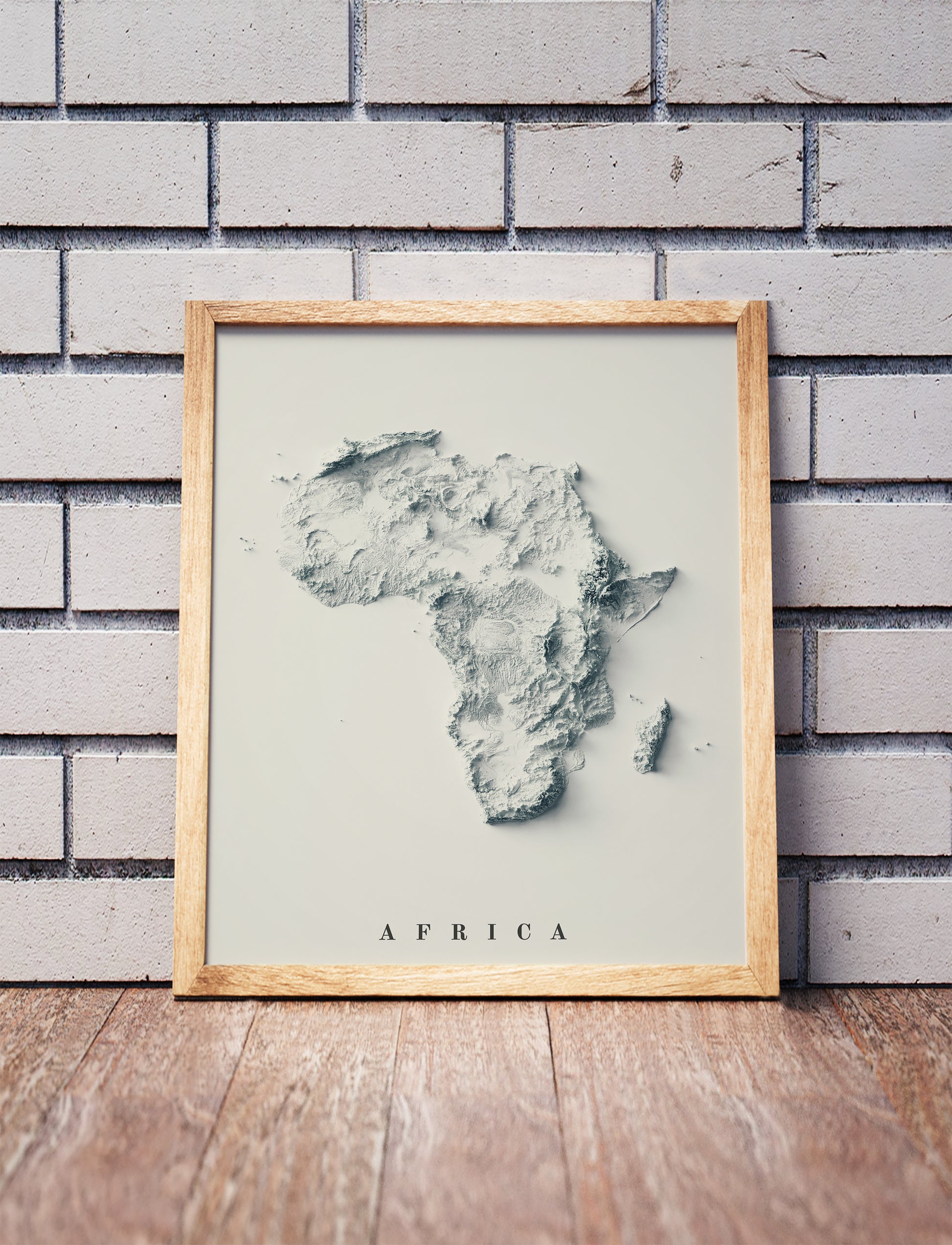 vintage shaded relief map of Africa