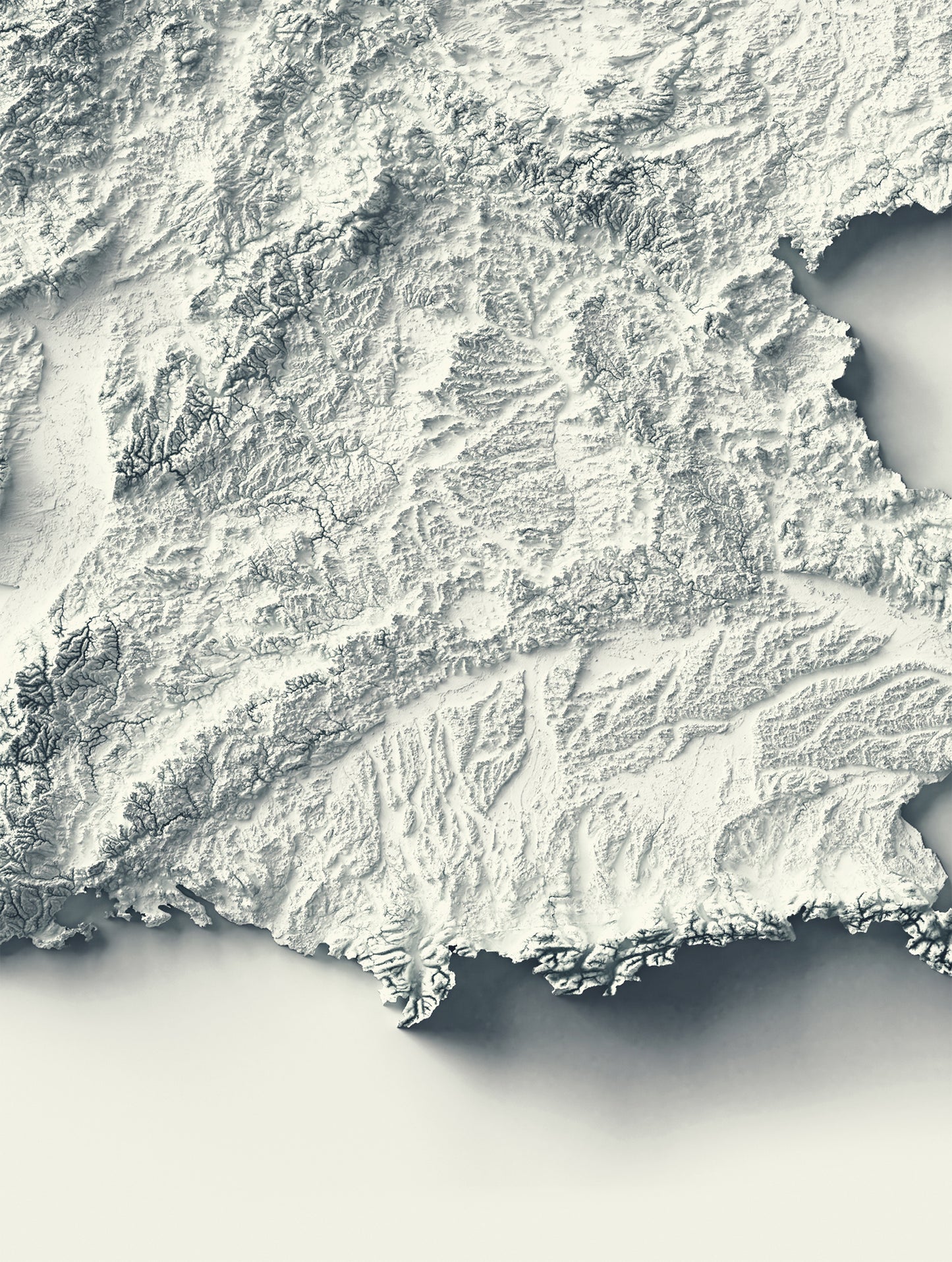 vintage shaded relief map of Germany