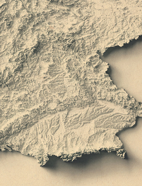 vintage shaded relief map of Germany