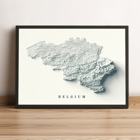 vintage shaded relief map of Belgium