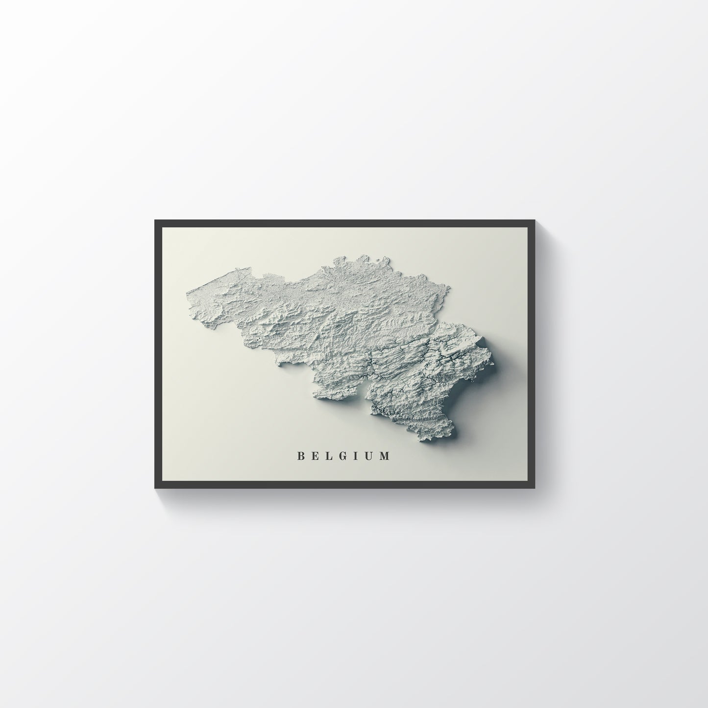 vintage shaded relief map of Belgium