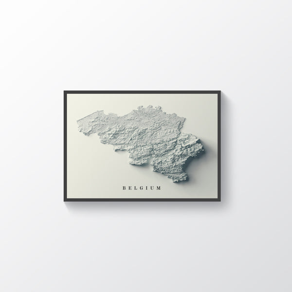 vintage shaded relief map of Belgium