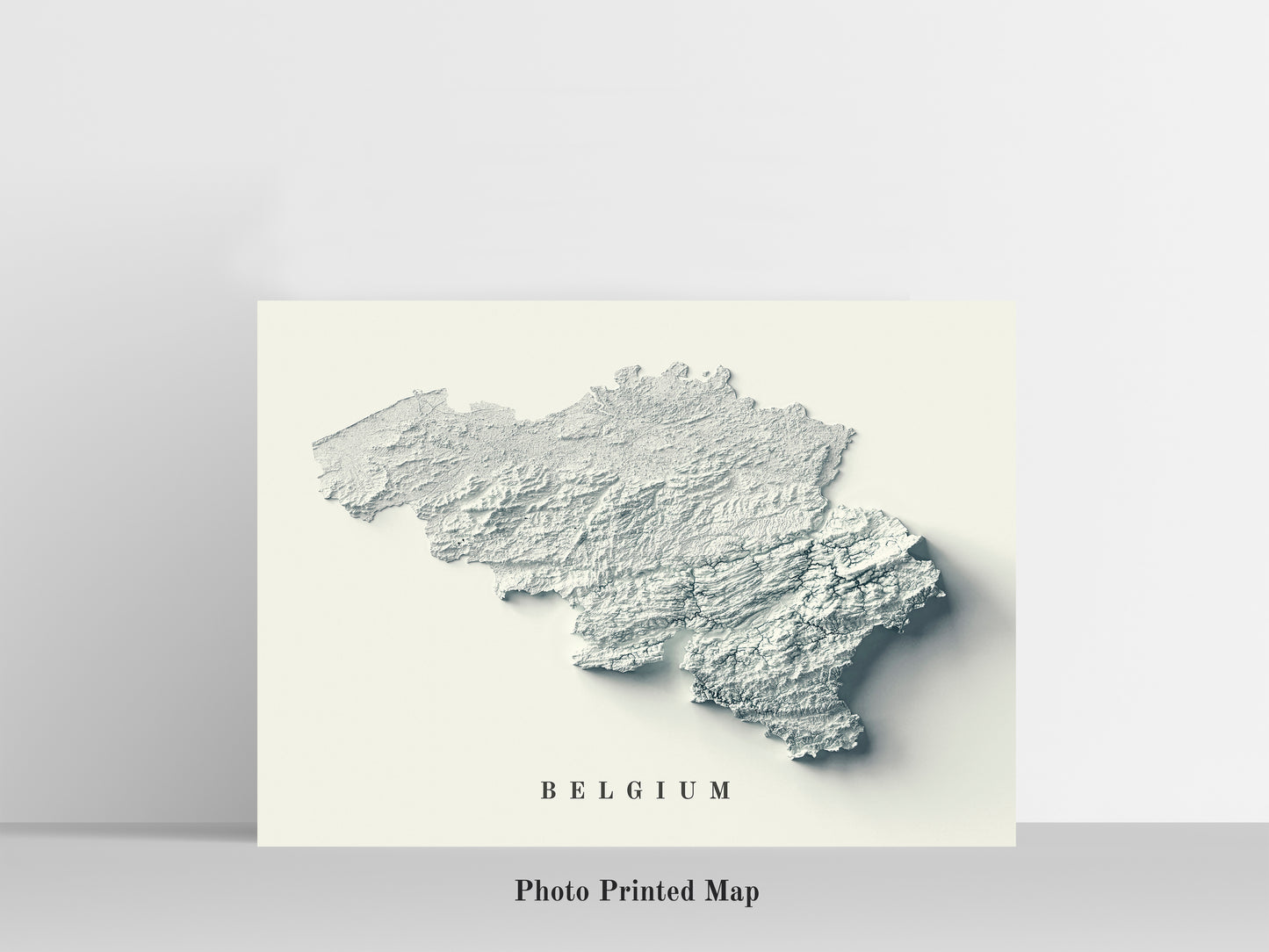 vintage shaded relief map of Belgium