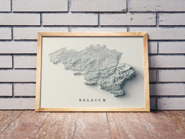 vintage shaded relief map of Belgium