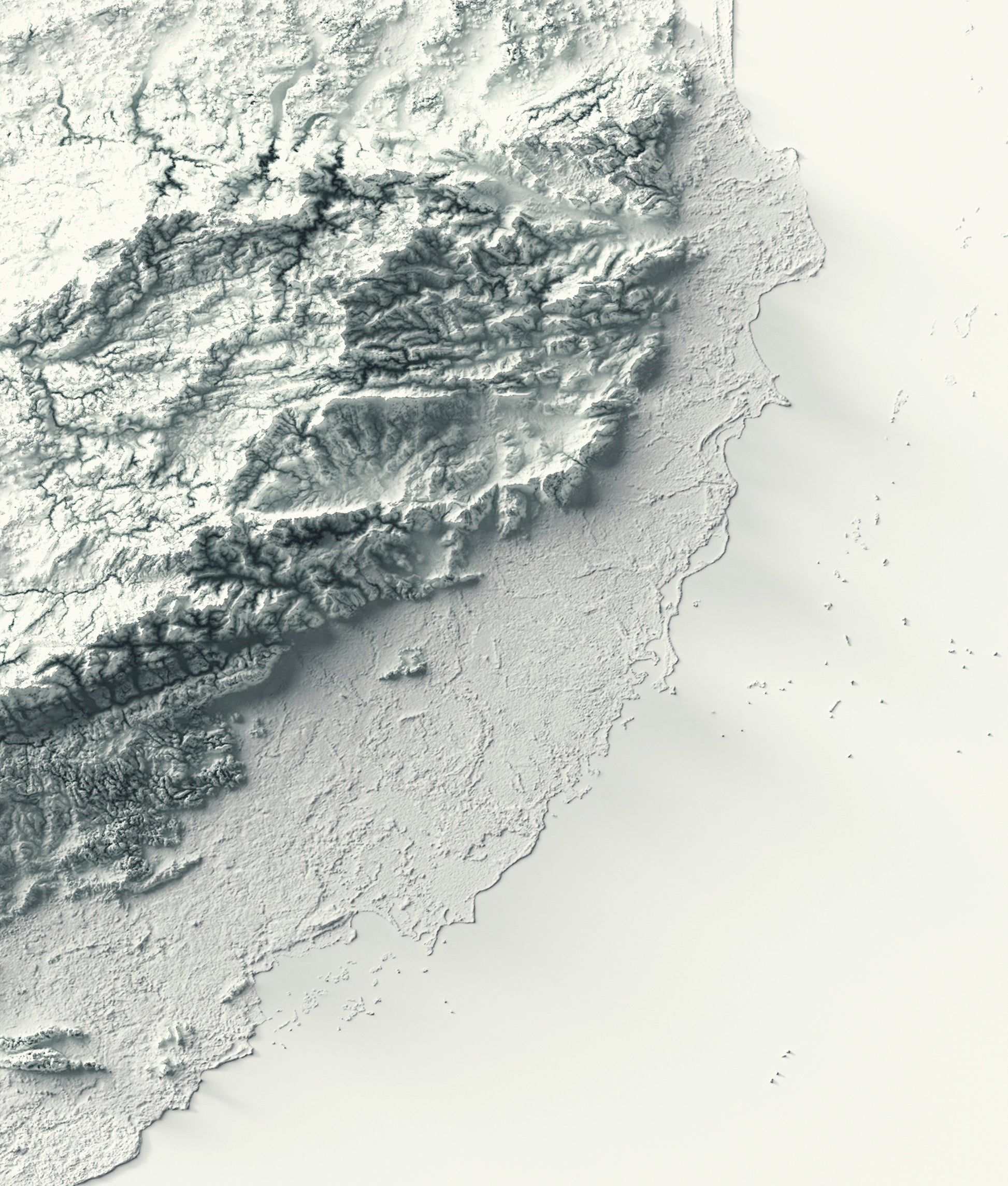 vintage shaded relief map of Belize
