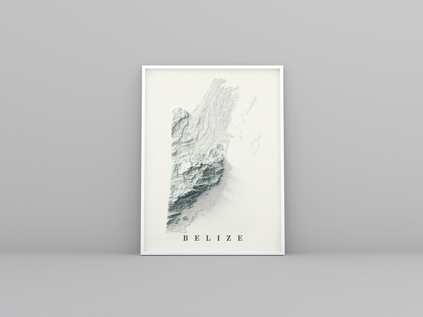 vintage shaded relief map of Belize
