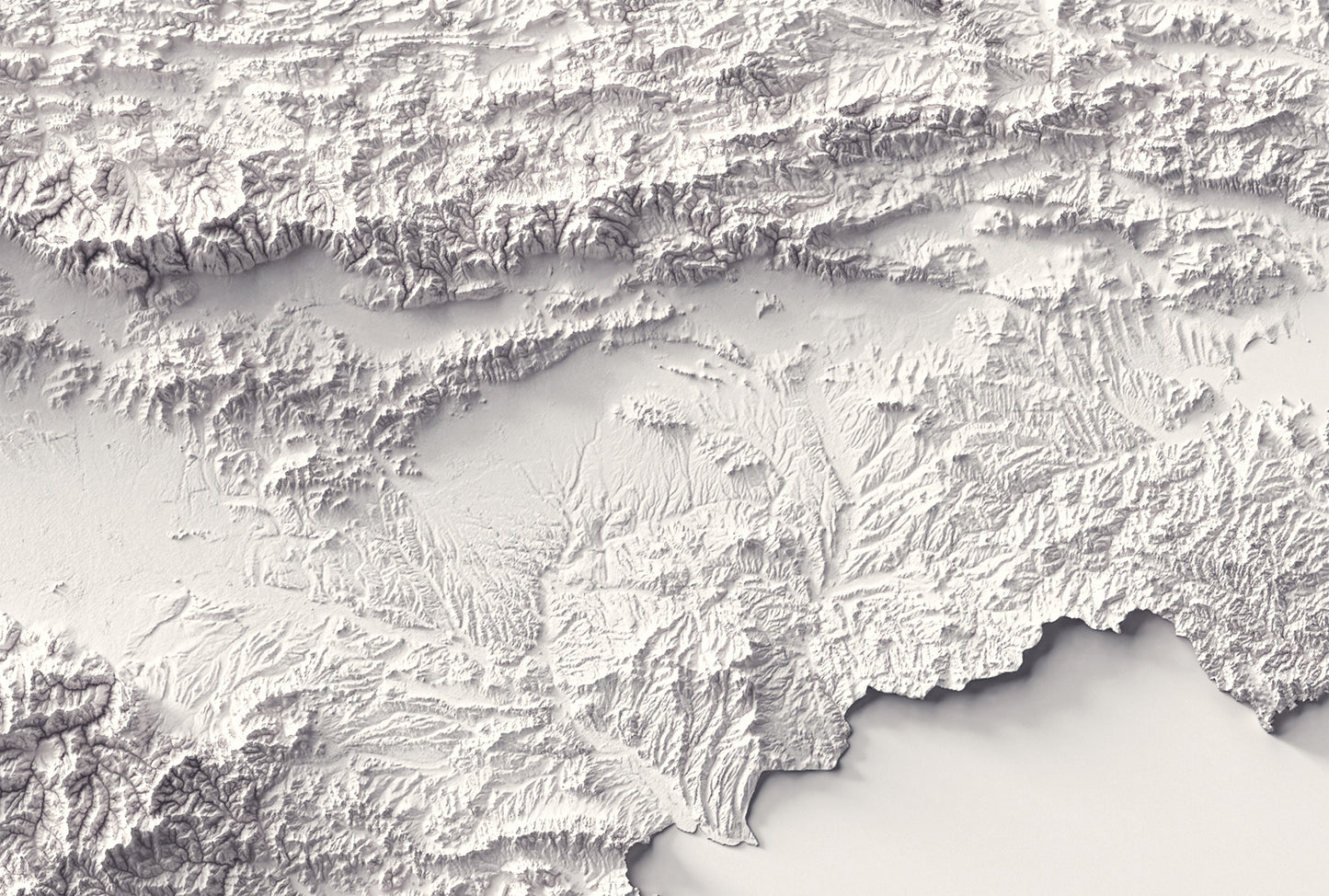 vintage shaded relief map of Bulgaria