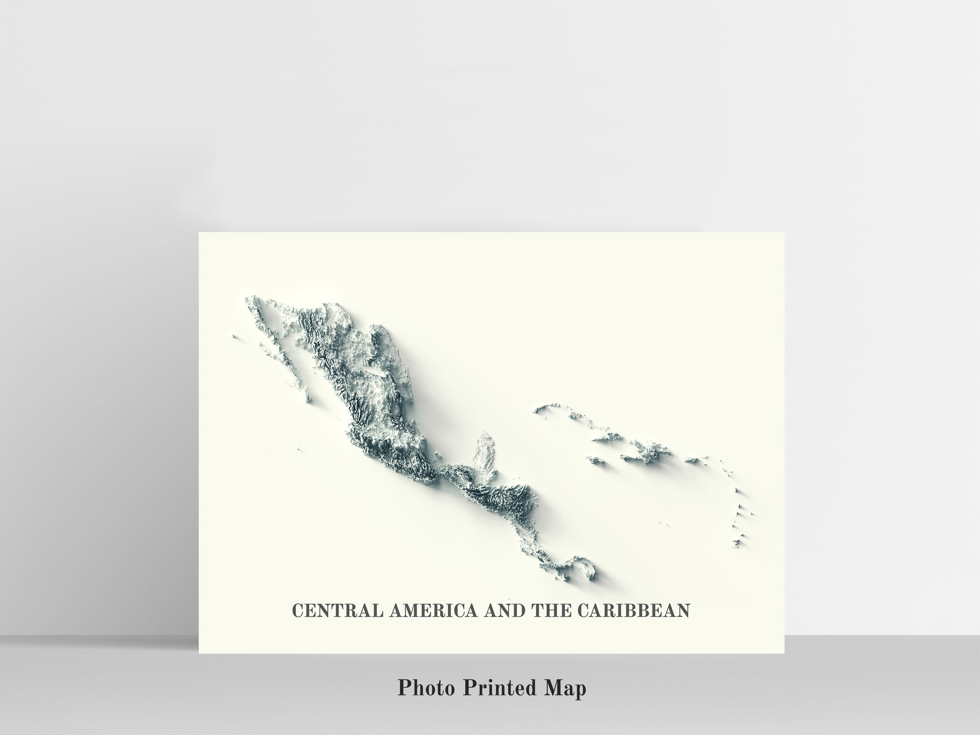 vintage shaded relief map of central america and the caribbean