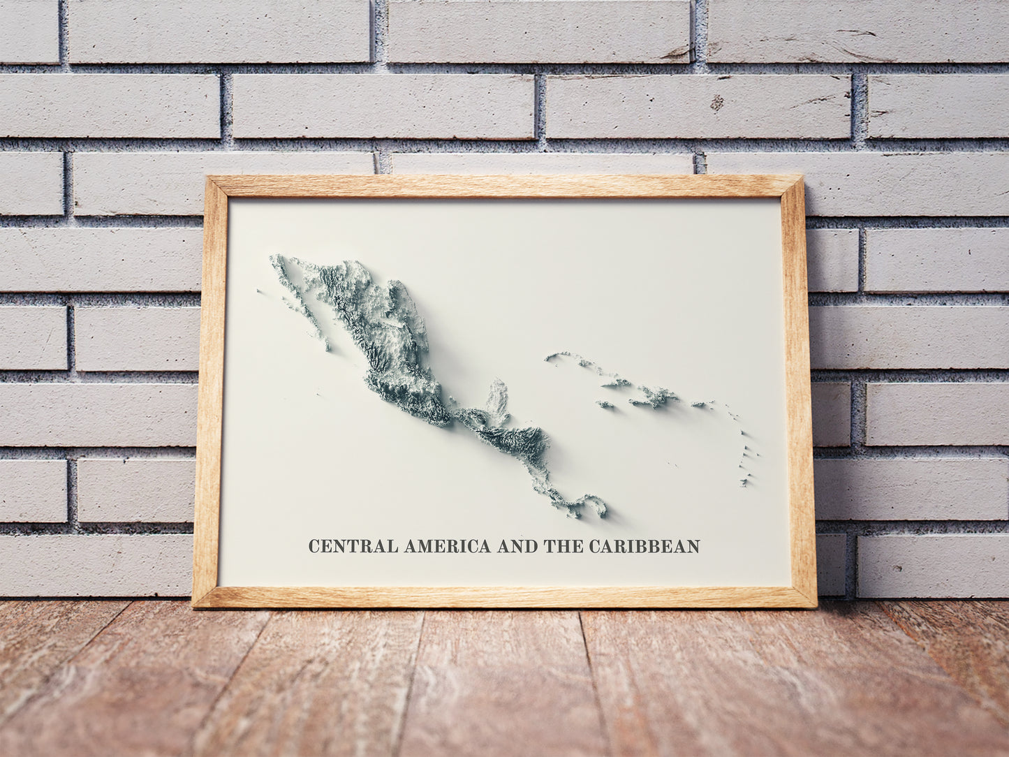 vintage shaded relief map of central america and the caribbean