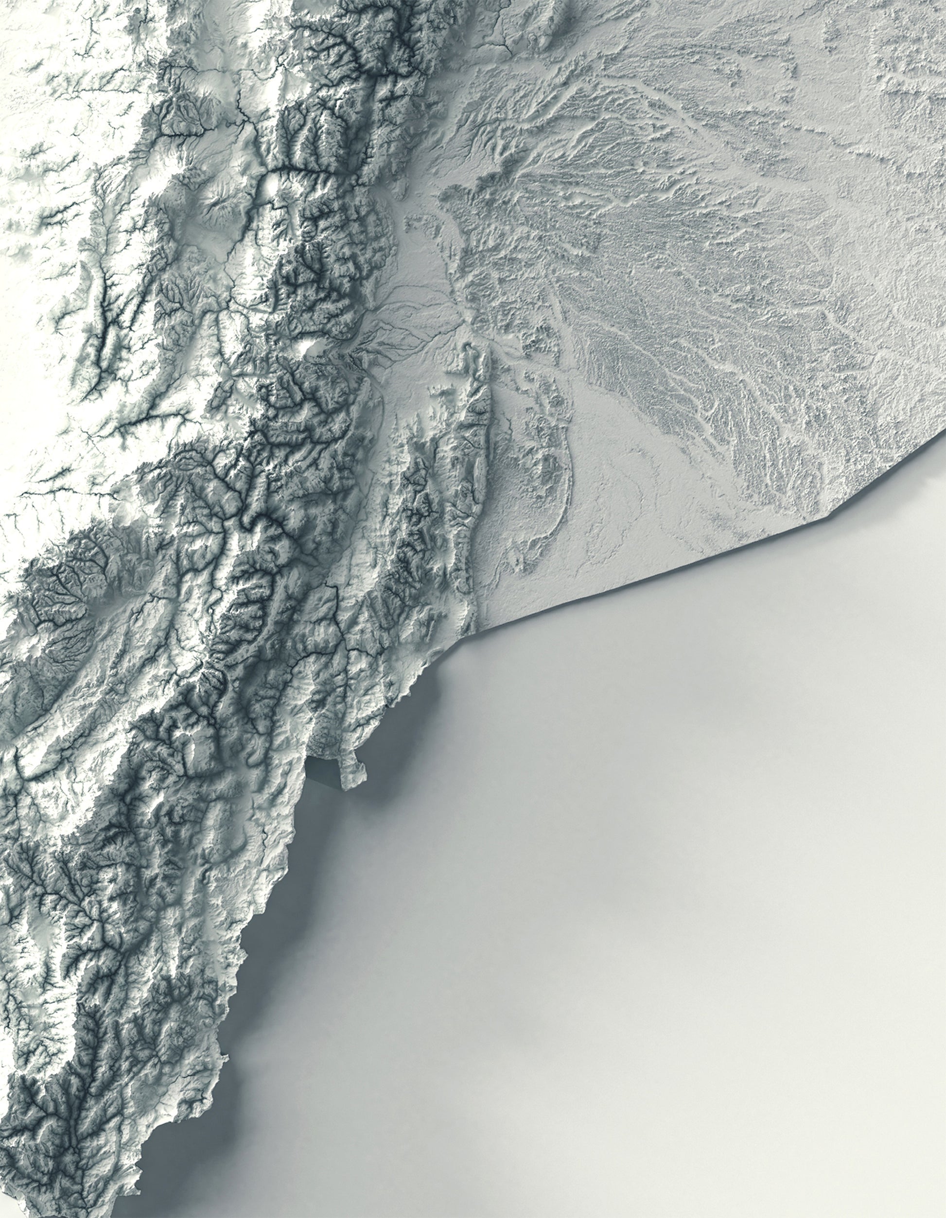 vintage shaded relief map of Ecuador