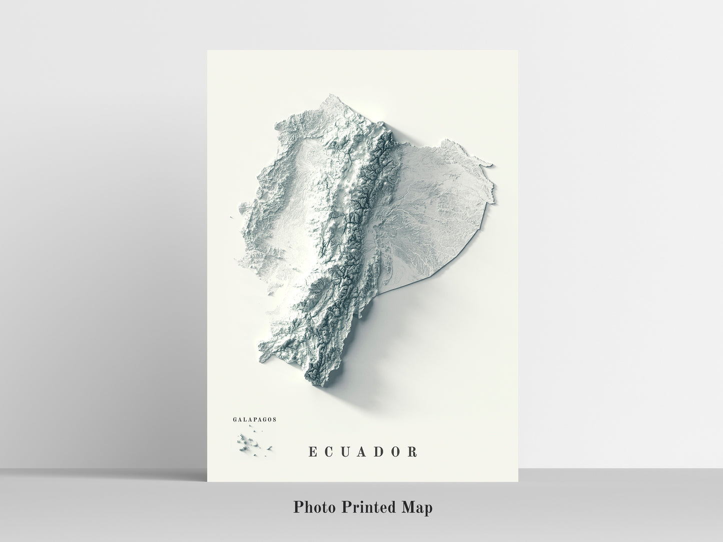 vintage shaded relief map of Ecuador