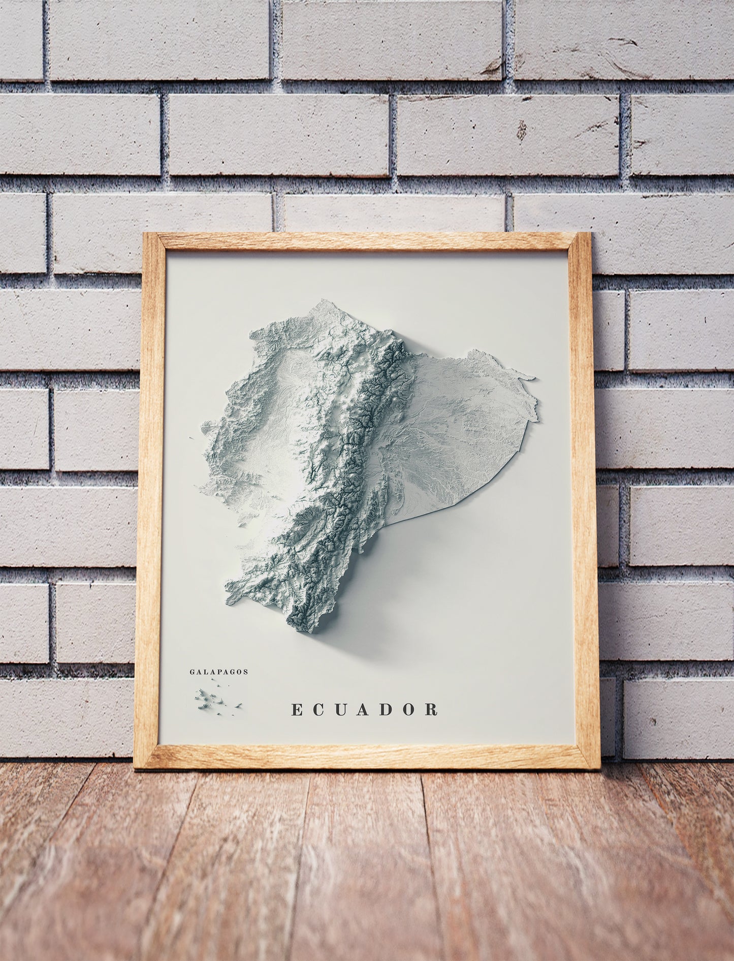 vintage shaded relief map of Ecuador