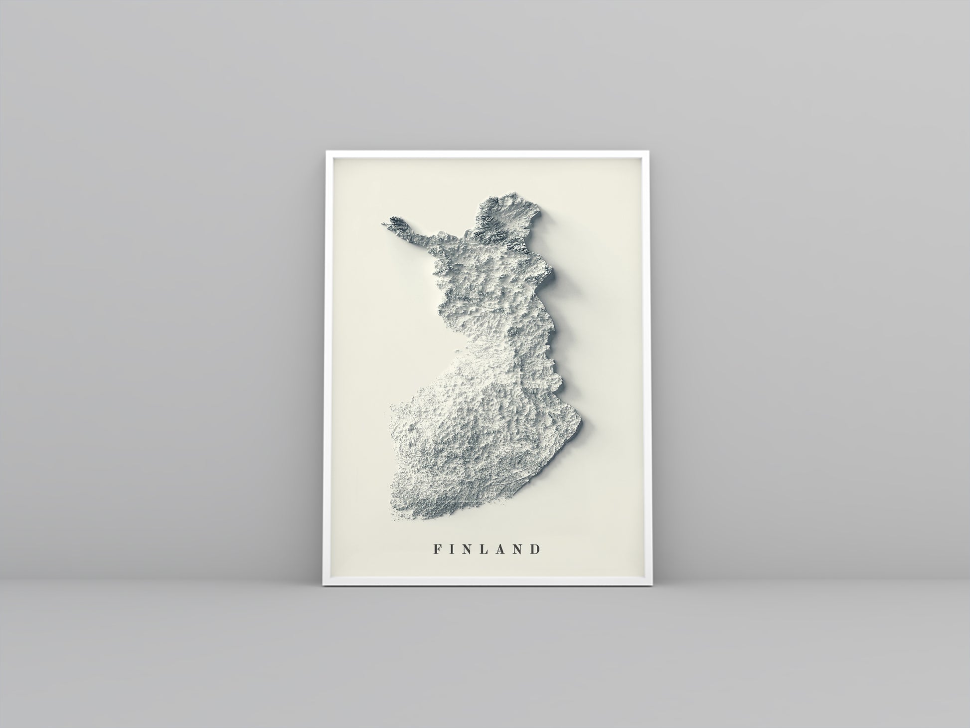 vintage shaded relief map of Finland