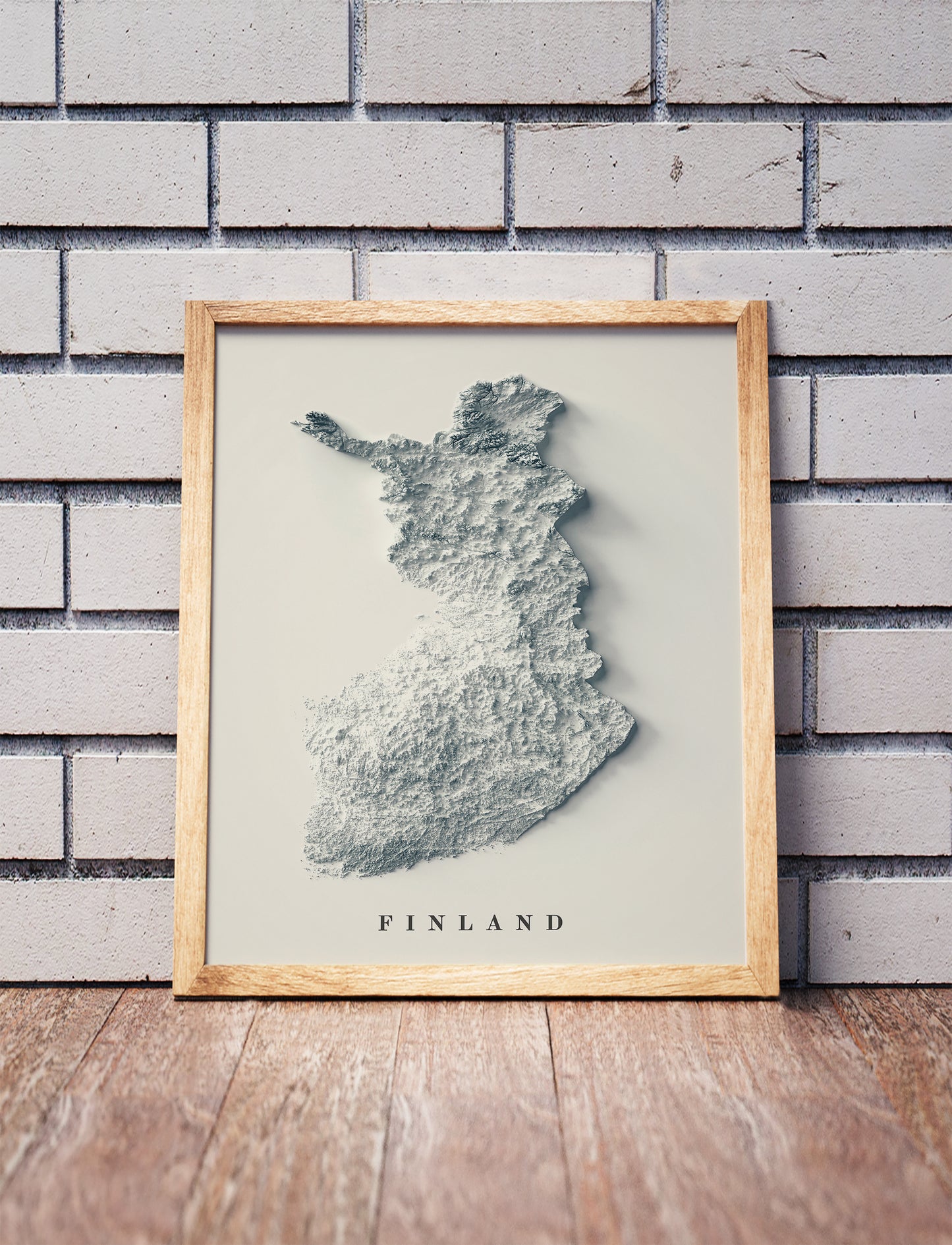 vintage shaded relief map of Finland