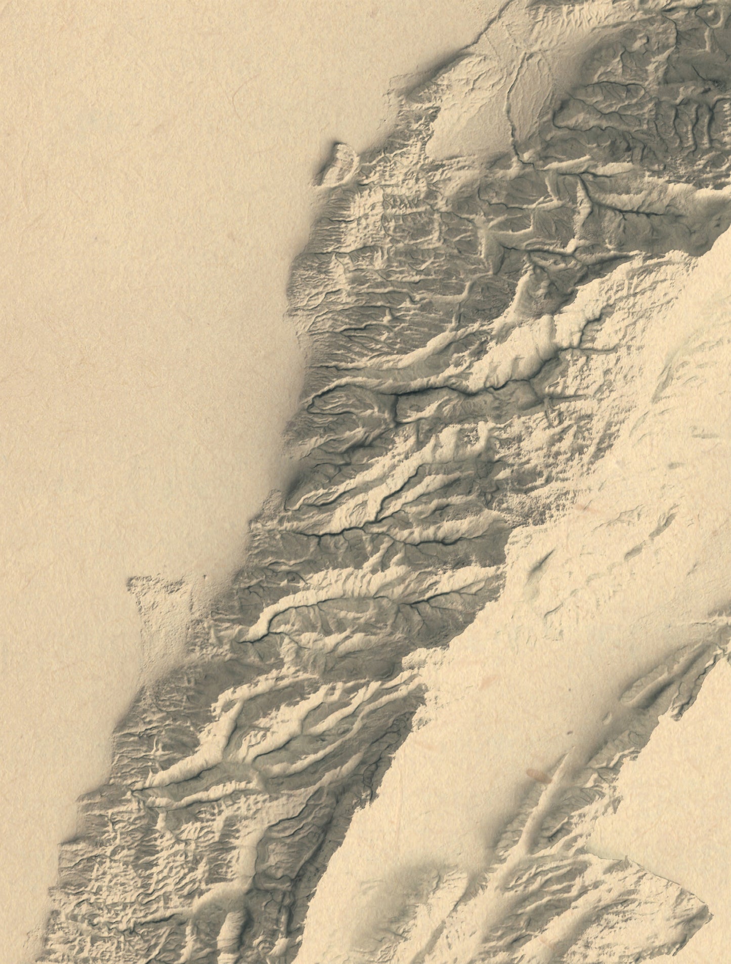 vintage shaded relief map of Sweden