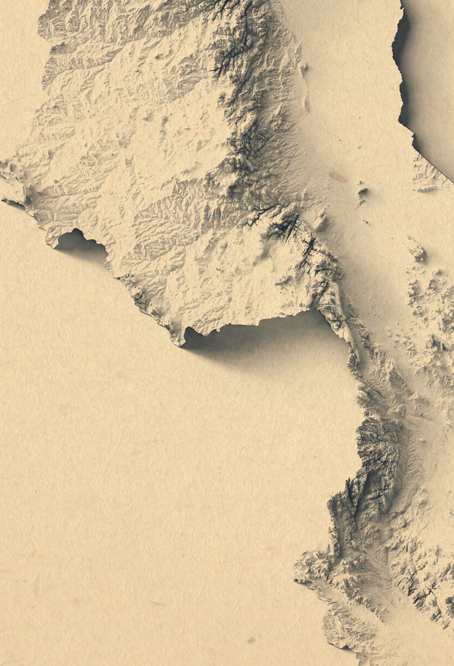 vintage shaded relief map of Belgium