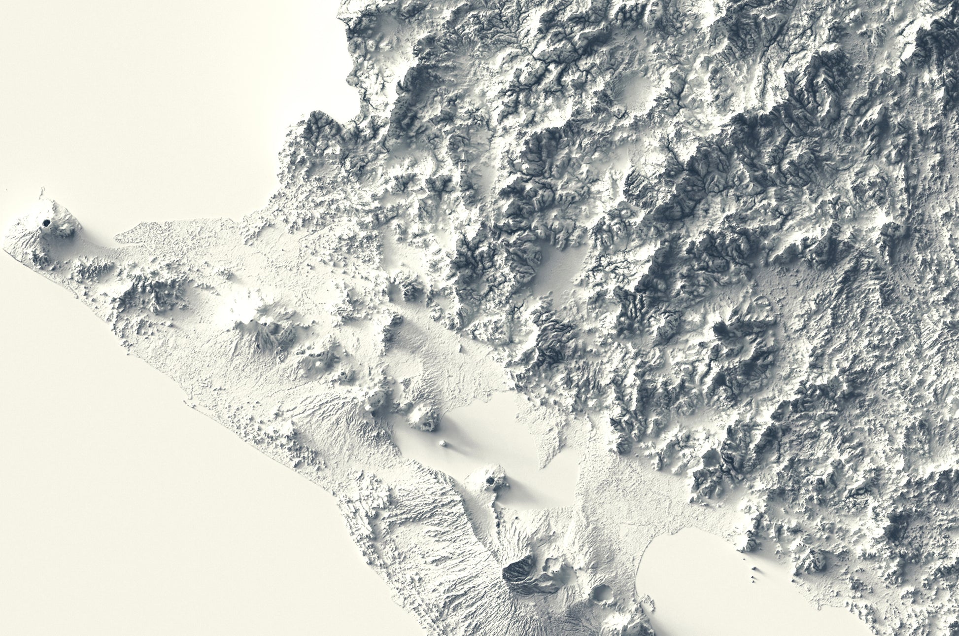 vintage shaded relief map of Nicaragua