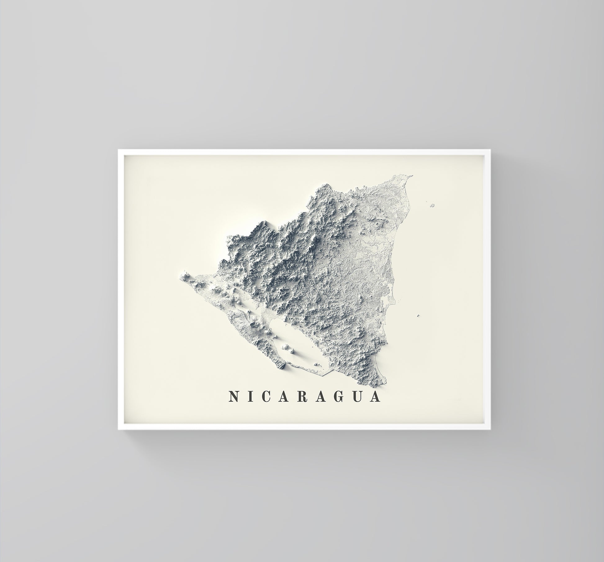 vintage shaded relief map of Nicaragua