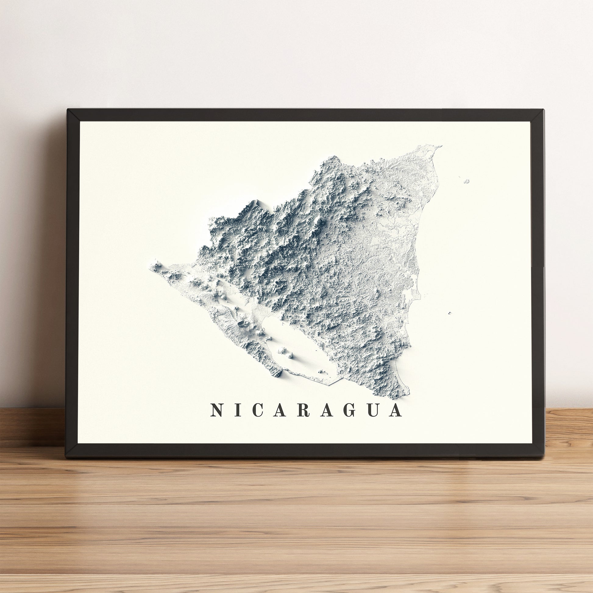vintage shaded relief map of Nicaragua