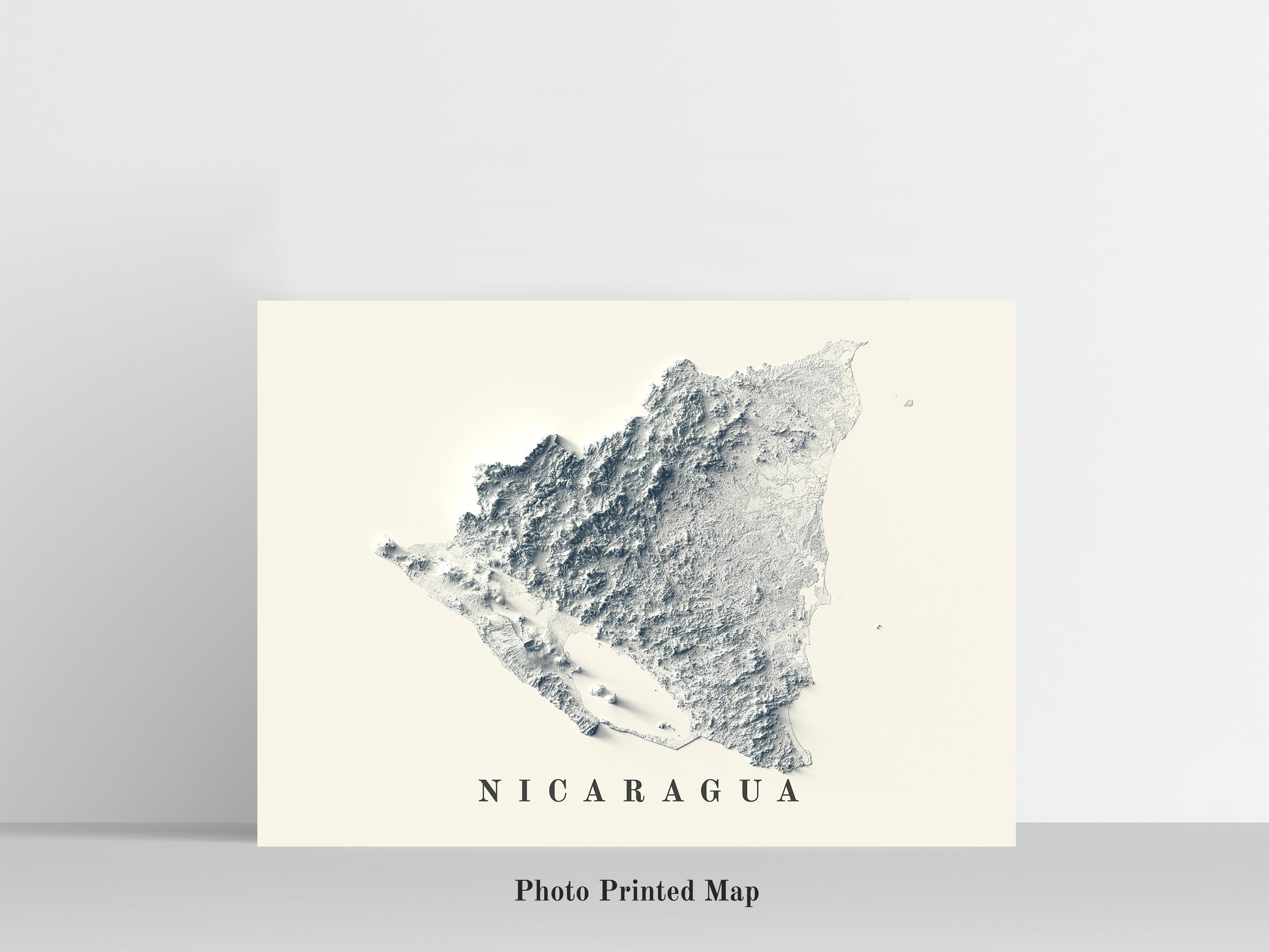 vintage shaded relief map of Nicaragua